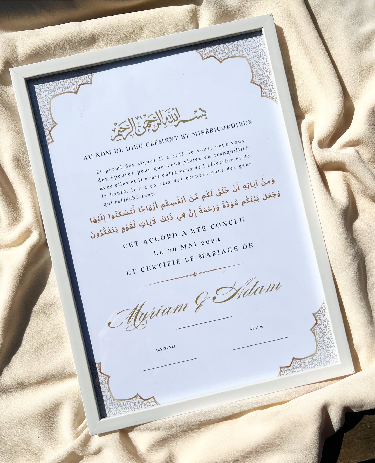 Certificat de Mariage