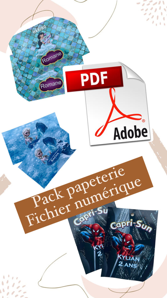 Pack papeterie ( Fichier numérique à imprimer en illimité )