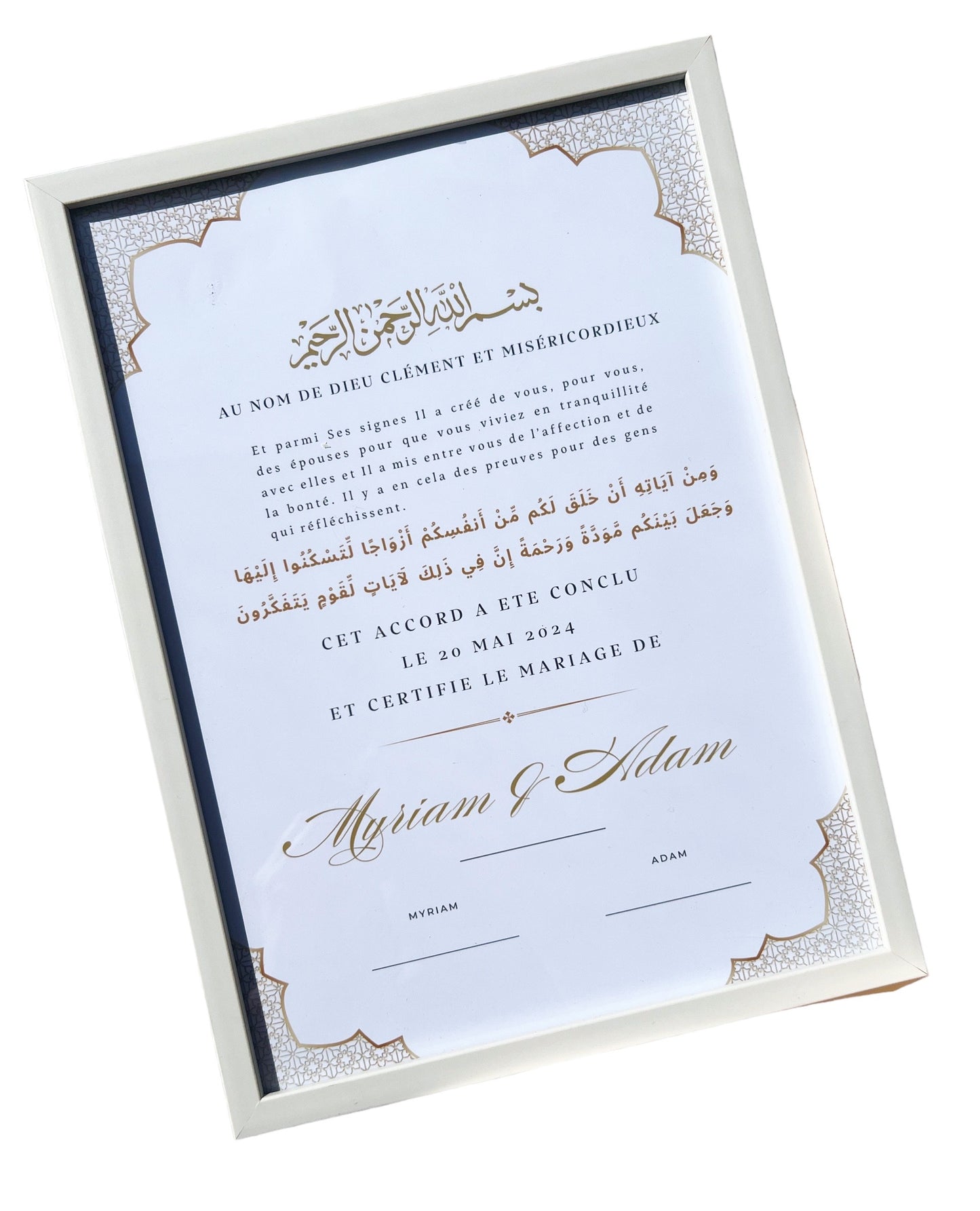 Certificat de Mariage